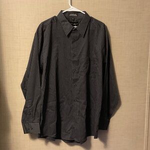 Beverly Hills Polo Club Dark Striped Dress Shirt